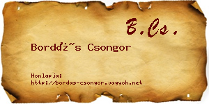 Bordás Csongor névjegykártya
